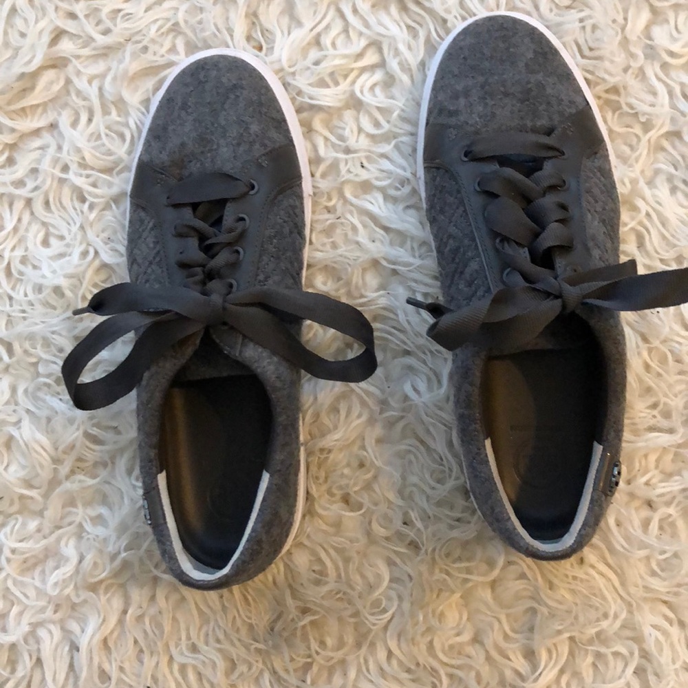 Gray Quilted Tory Burch “Marion” Sneakers